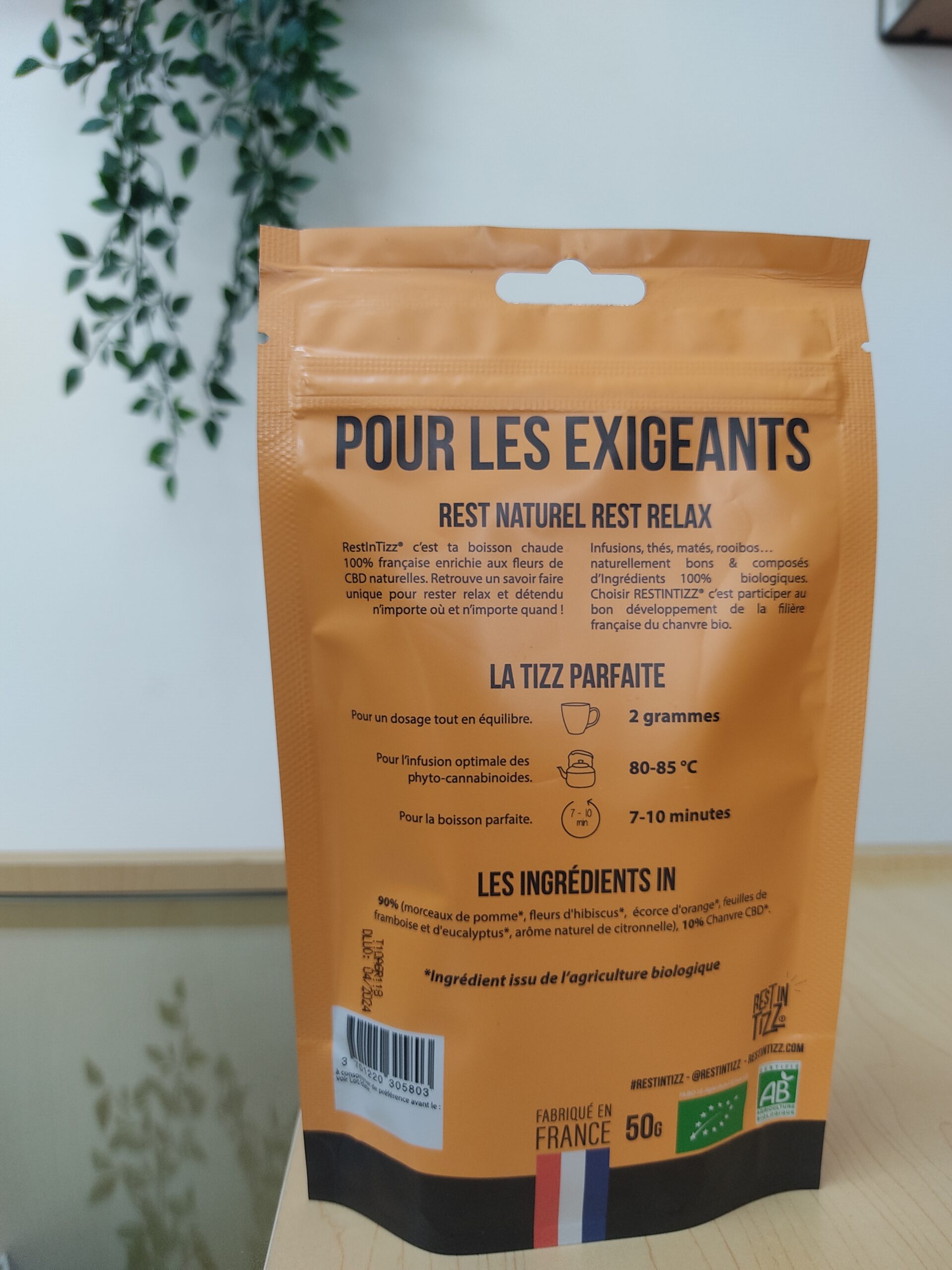 tisane CBD absolu verso Tisane CBD Absolu d'agrumes verso